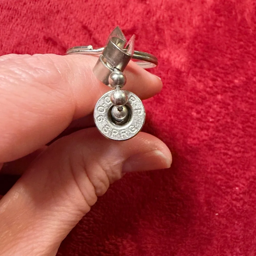 30-06 Springfield Bullet Keychain Silver Tone Metal Novelty Hunting Gift 4.5